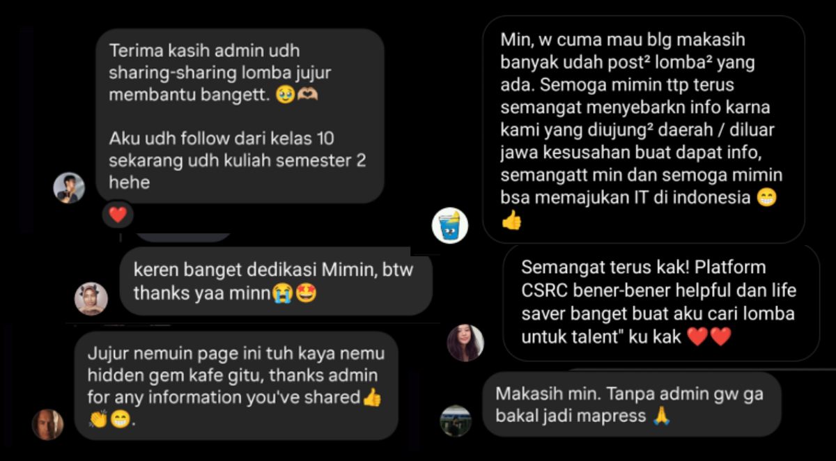 Some of the appreciation messages that I got over the years